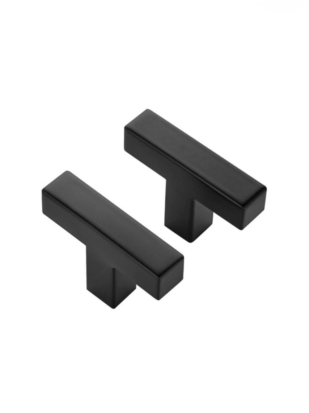 Matte Black T Bar Cabinet Knobs 2" Kitchen Drawer Pulls Handles Hardware 16 Pack